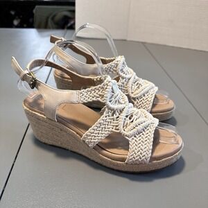 Soul Naturalizer OASIS Crochet Cream Wedge Platform Sandals Size 9M‎ Boho